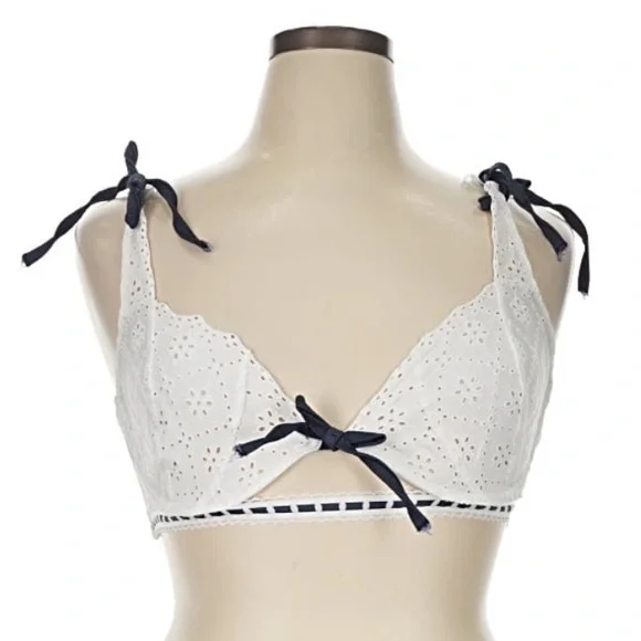 For love and lemons heather underwire bra navy and white lace coquette boho 34DD - Picture 2 of 7